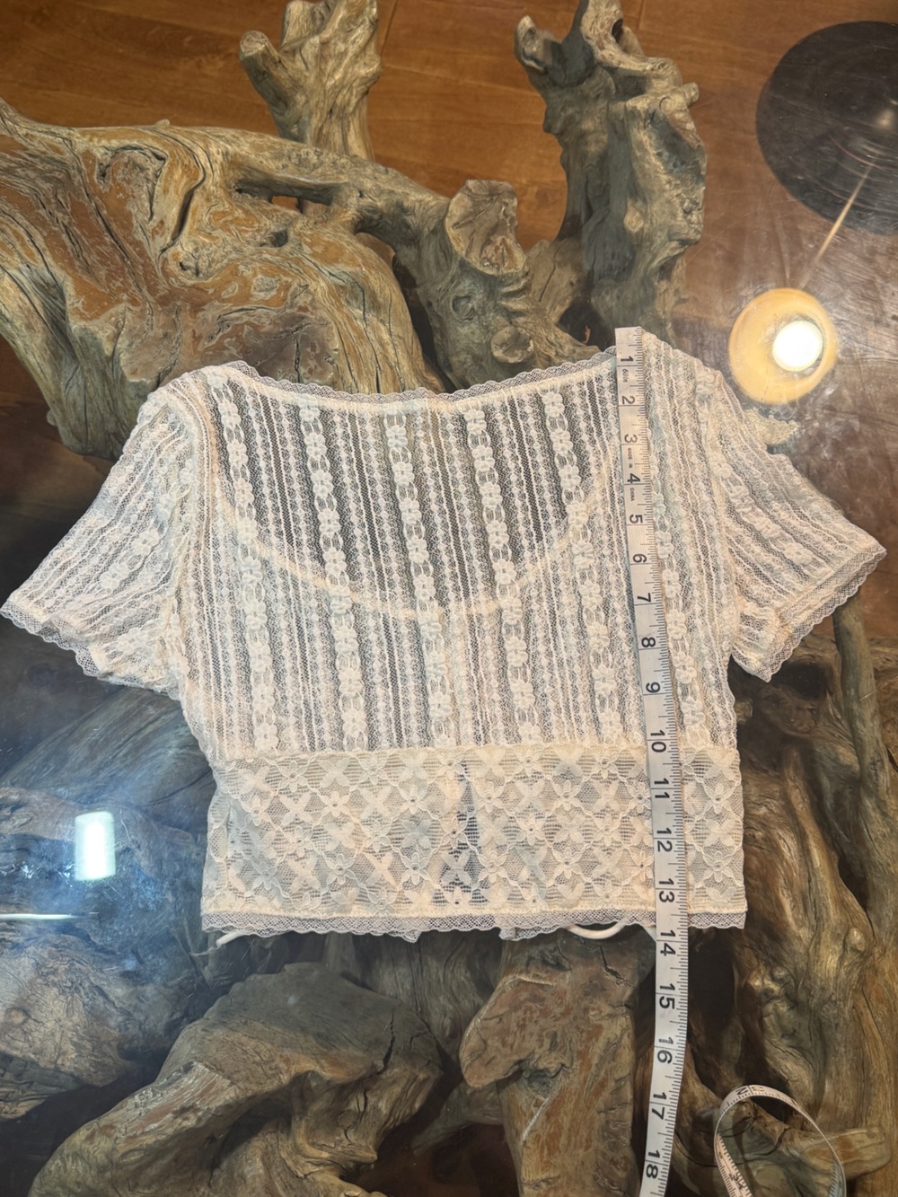 Cottage core lace crop top